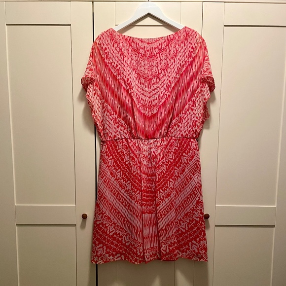 EVAN-PICONE Red & White Short Sleeve Patterned Party Dress Size UK 14 - Picture 4 of 5